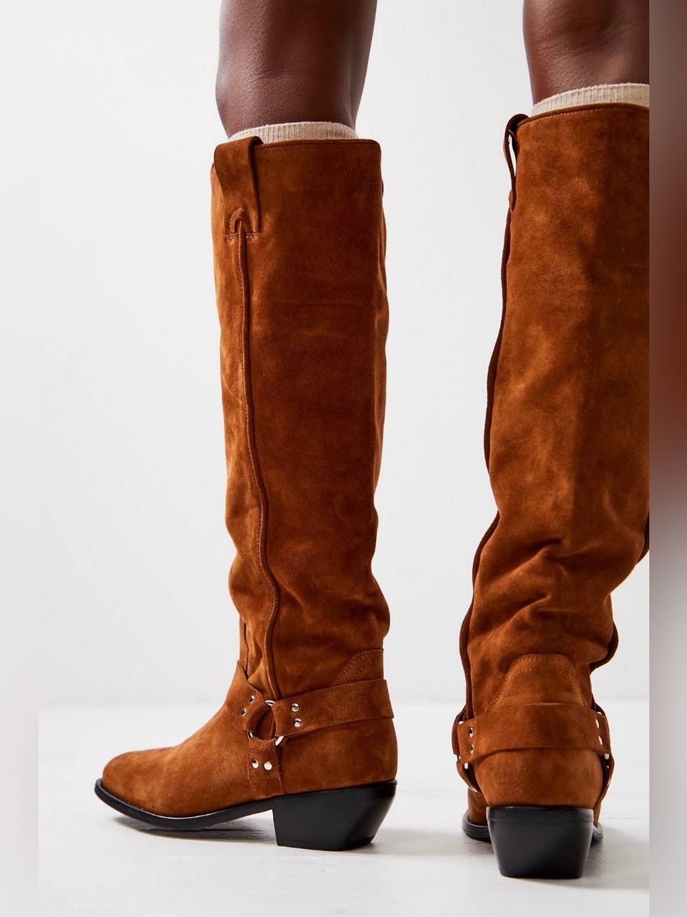 LOCKHARDT SUEDE LEATHER HARNES BOOTS X FREE PEOPLE